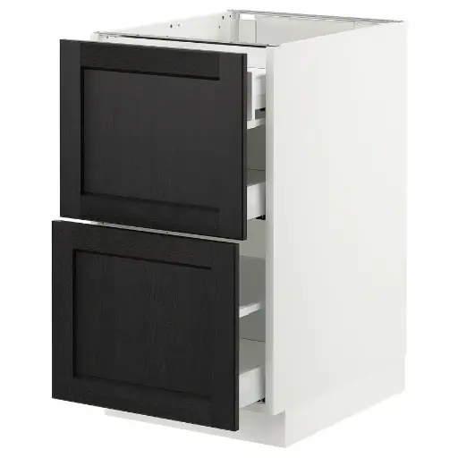 Base cab with 2 fronts/3 drawers